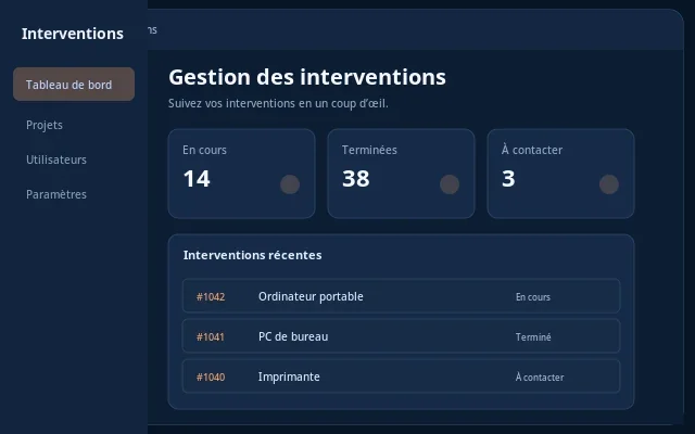 Outil de suivi d’interventions