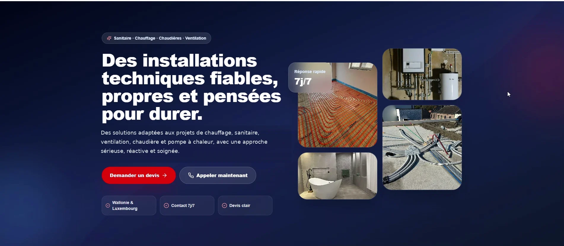 Site vitrine pour entreprise technique