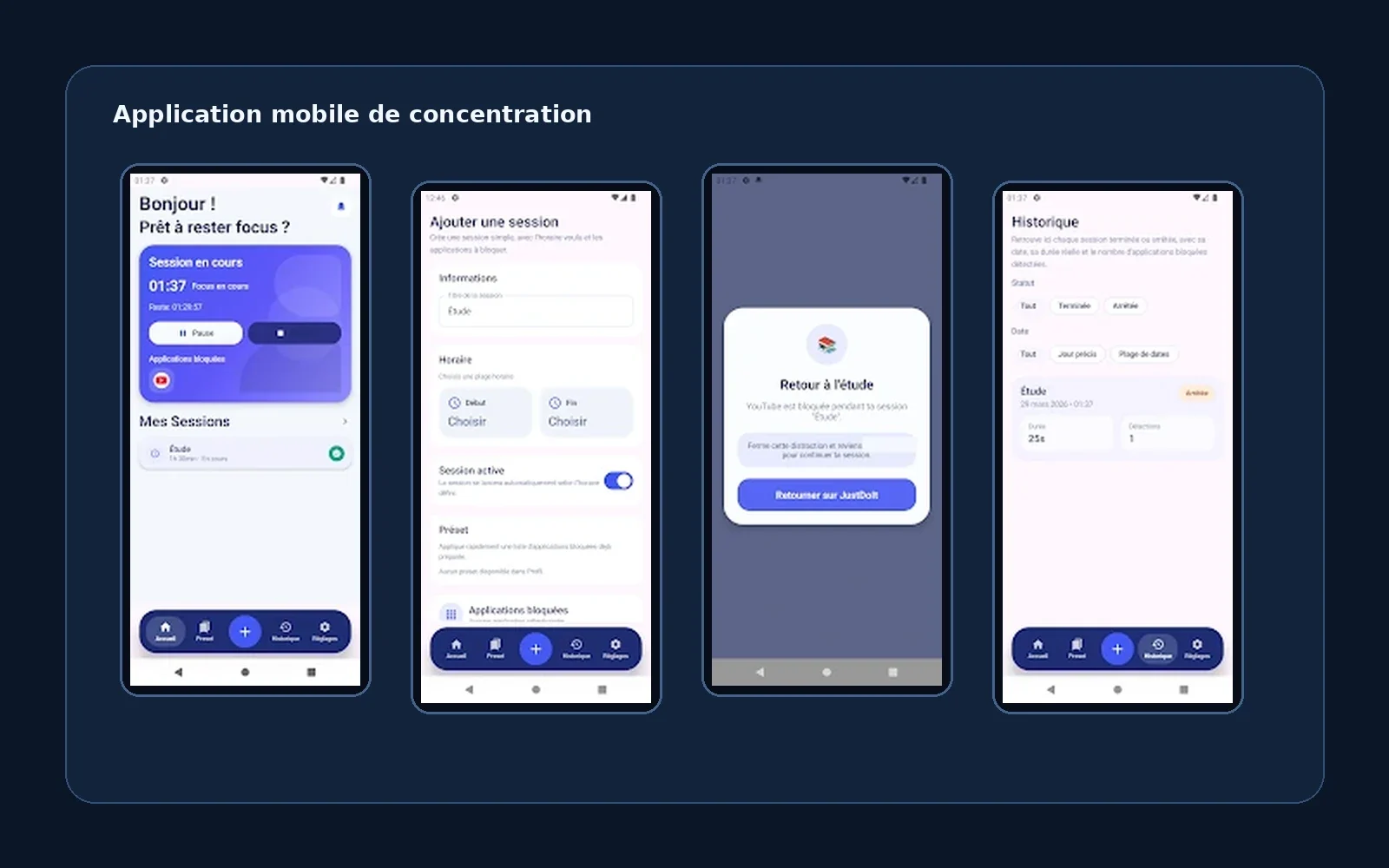 Application mobile de concentration